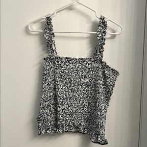 Old Navy Dark Blue and White Women's Top